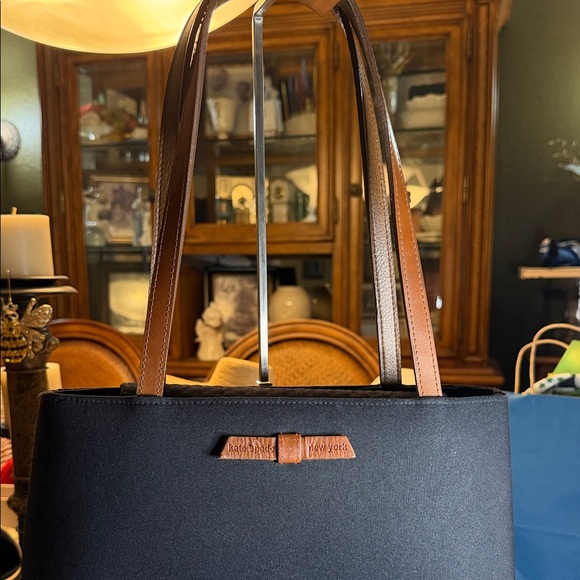 Kate Spade of New York Vintage Black Tote with Tan Straps - Picture 6 of 7